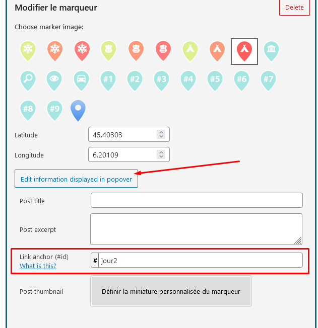 WordPress Travel Map Plugin (CMMRM) - Adding Route Locations Markers -  CreativeMinds Products Documentation